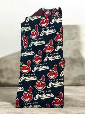 vintage RM Sport navy blue silk
Cleveland Indians necktie.